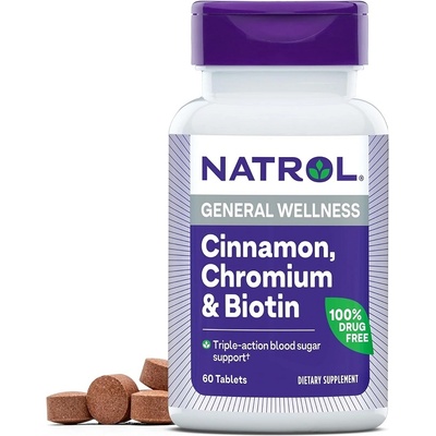 Natrol Cinnamon, Chromium and Biotin, 60 Tablets