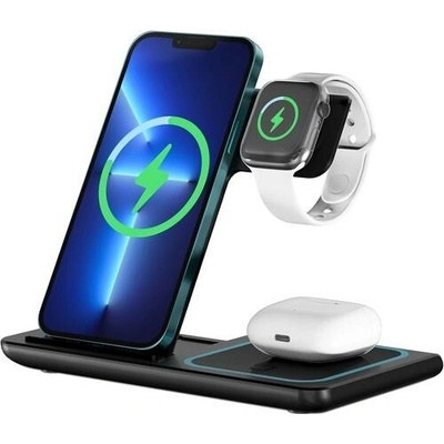 Ven-Dens VD-WLC001, 3 v 1, 18 W, Qi, telefon/hodinky/sluchátka, bezdrátová nabíjecí stanice – Hledejceny.cz