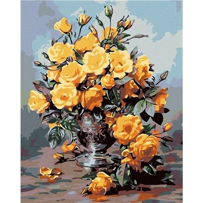 ZUTY Malování podle čísel ŽLUTÉ RŮŽE 80 x 100 cm
