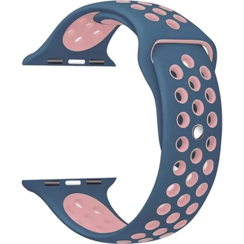 Каишка OEM - Silicone, Apple Watch, 42/44 mm, синя/розова (2000000002330)