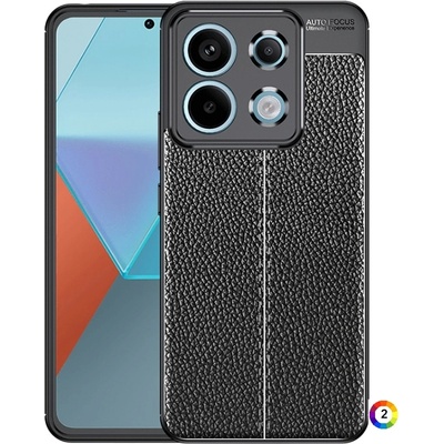 Xiaomi Redmi Note 13 Pro Удароустойчив Litchi Skin Калъф и Протектор
