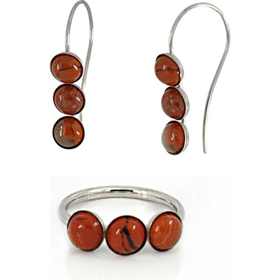 Foxette Prstýnek z chirurgické oceli Jaspis Brecciated 7 54 55 JF 0310