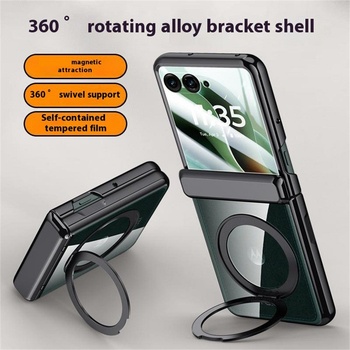 Motorola Магнитен калъф с вградена стойка и протектор за Motorola Razr 60 Ultra 5G