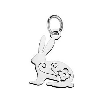 Šperky4U Malý ocelový přívěšek zajíček OPP1672
