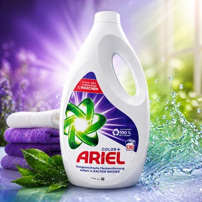 Течен перилен препарат за цветно пране Ariel Universal 6 л. - 130 пранета