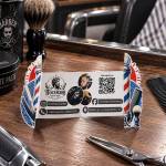 Art Gift Decor Pop-up визитка за бръснарски салон с тематичен Barber дизайн
