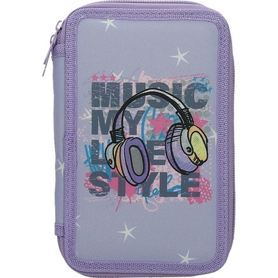 Eurocom Несесер Street, 2 отделения, пълен, 21x13x5cm, MUSIC (24459-А-MUSIC)