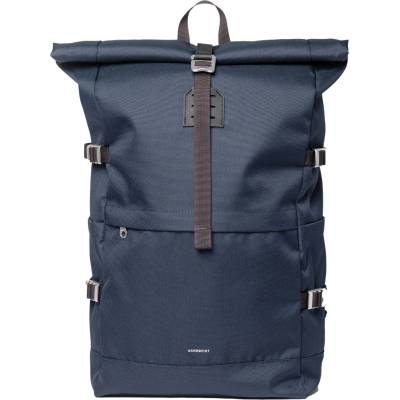 Sandqvist Дневна раница Sandqvist Icon Rolltop Backpack 26 Daypack - Navy with Black Leather - размер One Size (502-9421-0811)