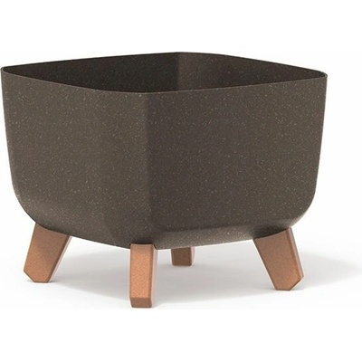 PROSPERPLAST Kvetináč GRACIA SQUARE ECO WOOD kávový 24cm
