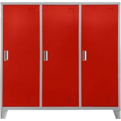 МЕТАЛЕН ШКАФ cr-1605-3 jz - СИВ/ЧЕРВЕН