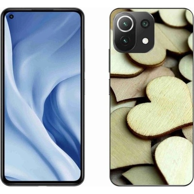 Pouzdro mmCase Gelové Xiaomi 11 Lite 5G NE - dřevěná srdíčka