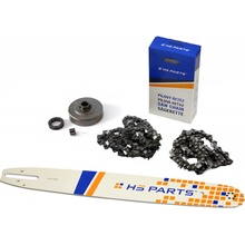 HS PARTS Vodící lišta 18" 45cm + 2 x řetěz .3/8" 1,6mm 66 čl. + řetězka pro Stihl MS360