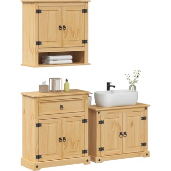 vidaXL Комплект мебели за баня от 3 части Corona (3334638)