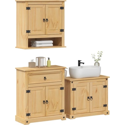 vidaXL Комплект мебели за баня от 3 части Corona (3334638)