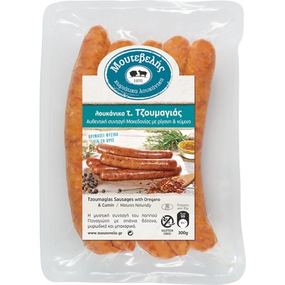 Moutevelis Klobásky Tzoumagias z telecího a vepřového masa s oregánem 250 g