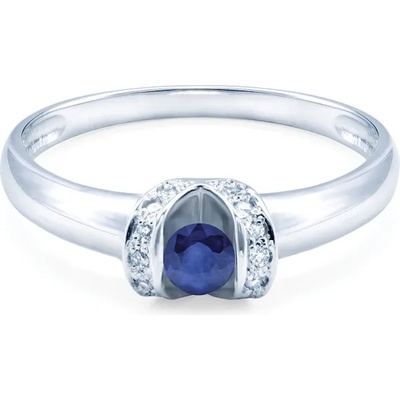 SAVICKI Годежен пръстен savicki: бяло злато, син сапфир