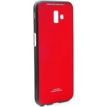 Image 1 of Samsung Силиконов калъф кейс със стъклен гръб за Samsung J6 Plus червен