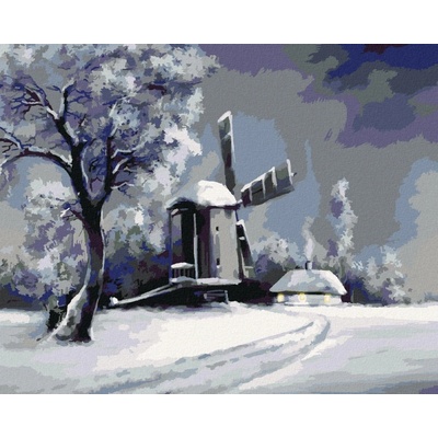 zuty Venkovská zimní krajina 40 x 50 cm vypnuté plátno na rám 8596530057536