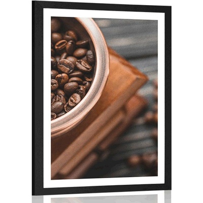 Plakát s paspartou vintage mlýnek na kávu - 40x60 black