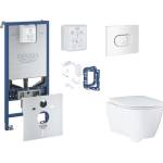 GROHE Rapid SLX - Комплект за предстенна инсталация, тоалетна, седалка SoftClose, бутони Arena Cosmopolitan и комплект за поставяне на таблет, алпийско бяло SANI11BB3144 (SANI11BB3144)