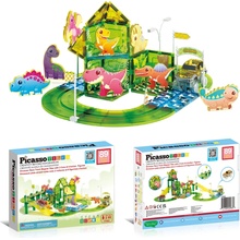 Picasso Tiles – Magnetická dinosauří pretekárska dráha (89 ks)