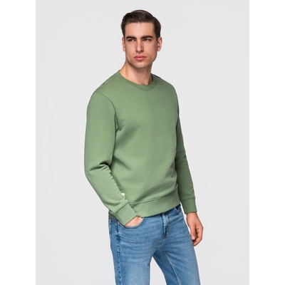 Ombre Clothing Мъжки суитшърт BASIC с кръгъл деколте - зелен Ombre Clothing Ombre Clothing | Zelen | МЪЖЕ | M