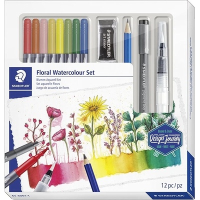 STAEDTLER Floral Design Journey комплект акварелни бои (12) (61 3001-1)