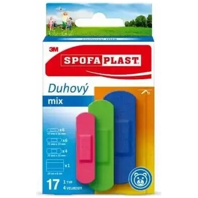 3M SPOFAPLAST Náplasť DÚHOVÝ MIX 1 typ 4 veľkosti 17 ks