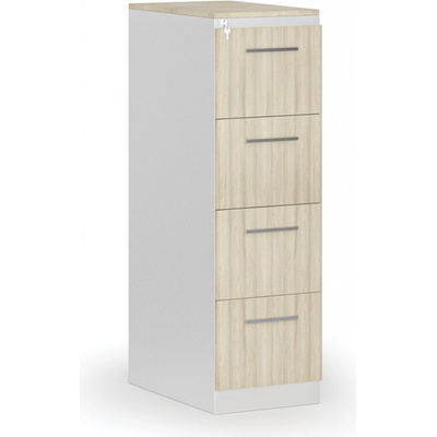 PRIMO s dřevěnými čely A4 bílá dub přírodní – Zboží Dáma