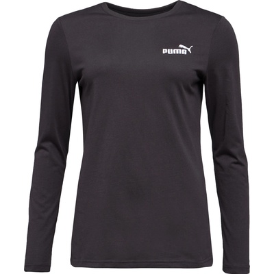 Puma Dámske tričko s dlhým rukávom ESSENTIALS NO 1 LOGO LONG SLEEVE TEE Čierna