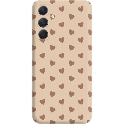 Matný kryt do Samsung Galaxy A15 4G Srdíčka Mocha Mousse karmel – Hledejceny.cz