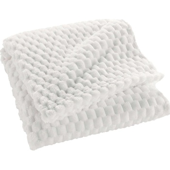 Douceur d'intérieur Flanelový přehoz 125 x 150 cm FROSTY, Sněhová jemnost bílý