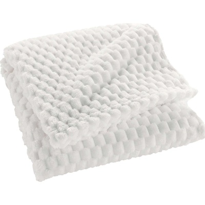 Douceur d'intérieur Flanelový přehoz 125 x 150 cm FROSTY, Sněhová jemnost bílý