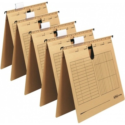 Папка картотека Herlitz, Л-образна, изработена от картон, с метални шини, бежова, 5бр. в опаковка (OK1290)