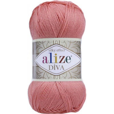 Alize Pletací / háčkovací příze DIVA 619 lososová, jednobarevná, 100g/350m