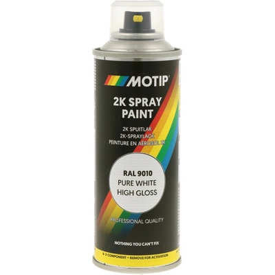 MOTIP 2K SPRAY PAINT - Dvojzložková farba v spreji (RAL 9010 - biela, 0,2 L)