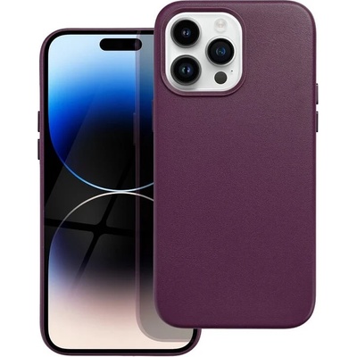Forcell Magsafe Кожен Калъф за iPhone 14 Pro Max, Forcell Leather Case, Лилав (5903396185021)