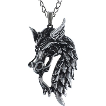 Image 1 of Leather & steel fashion Колие с висулка Дракон - lsf4 29