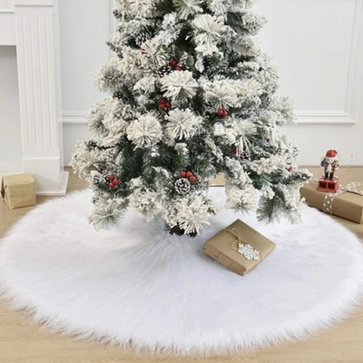 Ruhhy 22226 Deka pod vianočný stromček chlpatá 90 cm biela