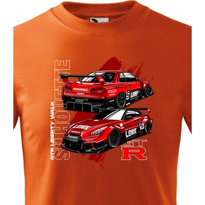 Dětské tričko Nissan GTR OranžováCanvas Dětské tričko Bezvatriko.cz 1849