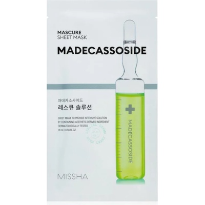 Missha Mascure Madecassoside подхранваща платнена маска за чувствителна и раздразнена кожа 28ml