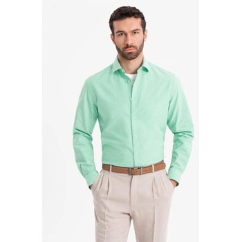 Ombre Clothing Мъжка памучна риза Оксфорд в пастелни цветове - мента Ombre Clothing Ombre Clothing | Zelen | МЪЖЕ | S
