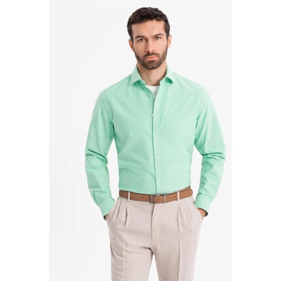Ombre Clothing Мъжка памучна риза Оксфорд в пастелни цветове - мента Ombre Clothing Ombre Clothing | Zelen | МЪЖЕ | S