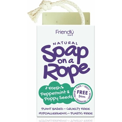 Friendly Soap Soap on a Rope Seeds přírodní mýdlo peppermint & poppy 95 g