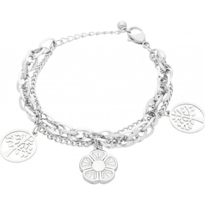 Ewena stříbrný náramek strom života z chirurgické oceli ST998