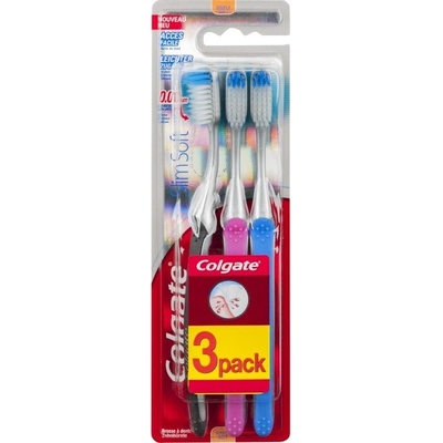 Colgate Zubní kartáček Charcoal Slim Soft 3 ks