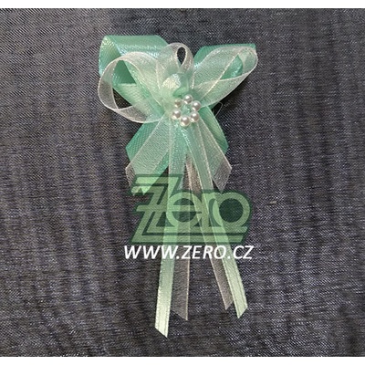 Vonička (vývazek) svatební - mátová s perlovým květem