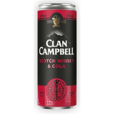 Clan Campbell Scotch Whisky & Cola RTD 6% 0,25 l (plech)