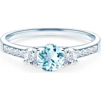 Image 1 of SAVICKI Годежен пръстен Dream: бяло злато, аквамарин