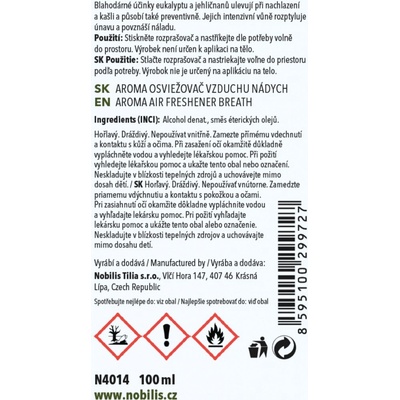 Nobilis Tilia Aroma osvěžovač vzduchu Nádech 100 ml